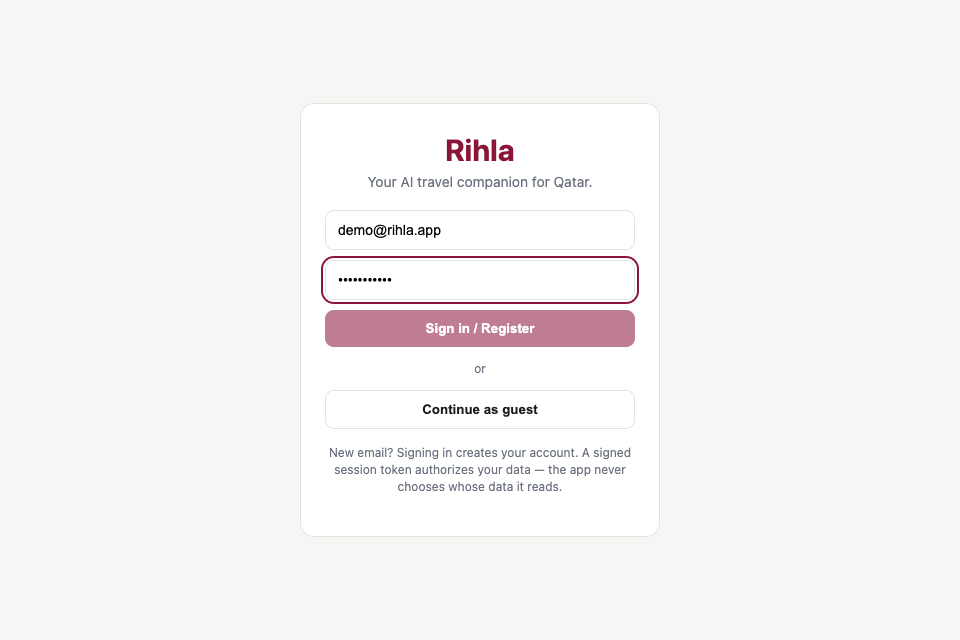 Rihla planning a trip